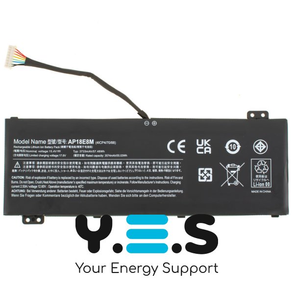 Батарея для ACER Aspire A715-74G, AN515-54, CN517-71, PT315-51, PT317-53  AP18E8M 15.4V 3730mAh 57.5Wh