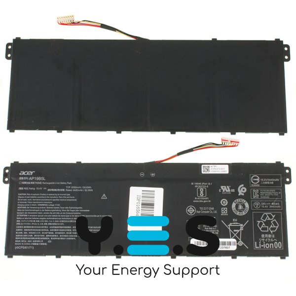 Батарея (оригінал) для ACER Aspire 5 A514-53, A514-53G AP19B5L 15.4V 3550mAh 53Wh