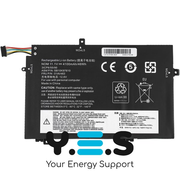 Батарея для LENOVO ThinkPad: L490, L580, L590, E490, E590 L17L3P52 11.1V 4100mAh 46Wh