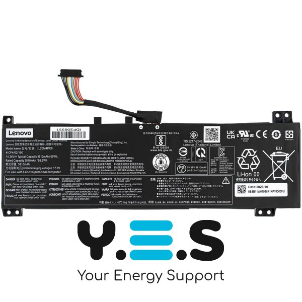 Батарея (оригінал) для LENOVO Legion 5 15ACH6H L20M4PC0 15.36V 3910mAh 60Wh