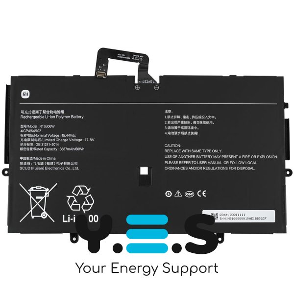 Батарея (оригінал) для  Xiaomi R13B06W 15.44V 3887mAh 60Wh