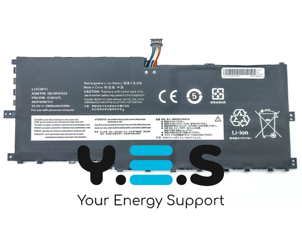 Батарея для Lenovo ThinkPad X1 Yoga Gen 3rd 2018 L17C4P71 15.2V 2900mAh 44Wh