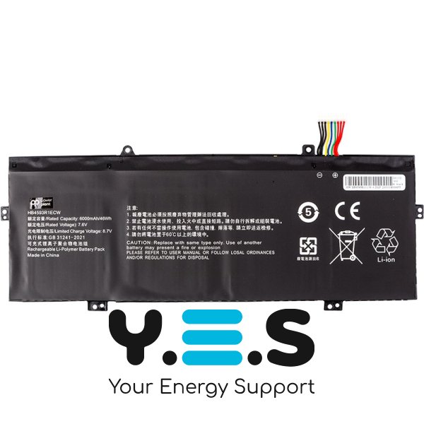 Акумулятор для HUAWEI Matebook 14" KPL-W00 MagicBook MateBook HB4593R1ECW 7.6V 6000mAh