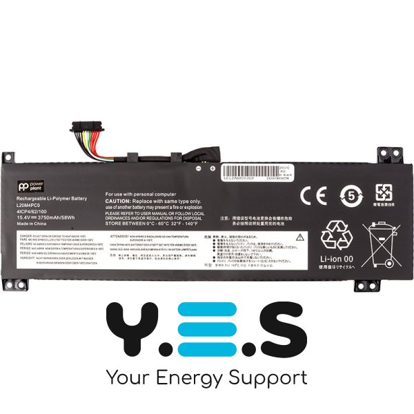 Акумулятор для LENOVO Legion 5-15ITH6H 15ITH6 15ACH6 15ACH6A 15ACH6H L20M4PC0 15.4V 3750mAh