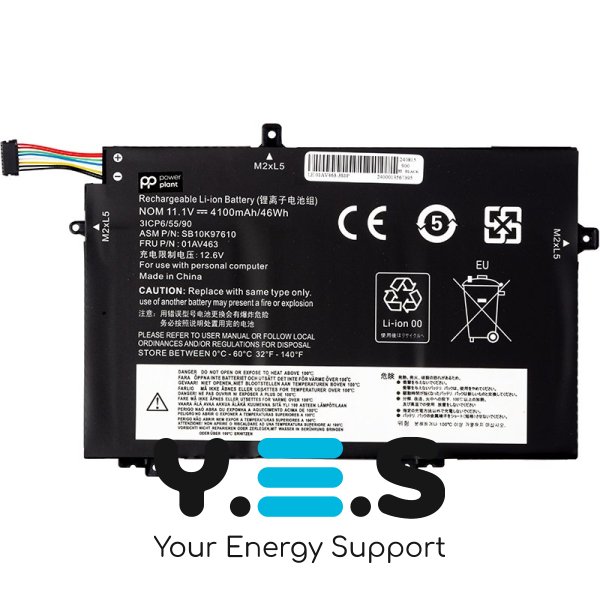 Акумулятор для Lenovo ThinkPad L480, L580, L14 та L15 01AV463 11.1V 4100mAh