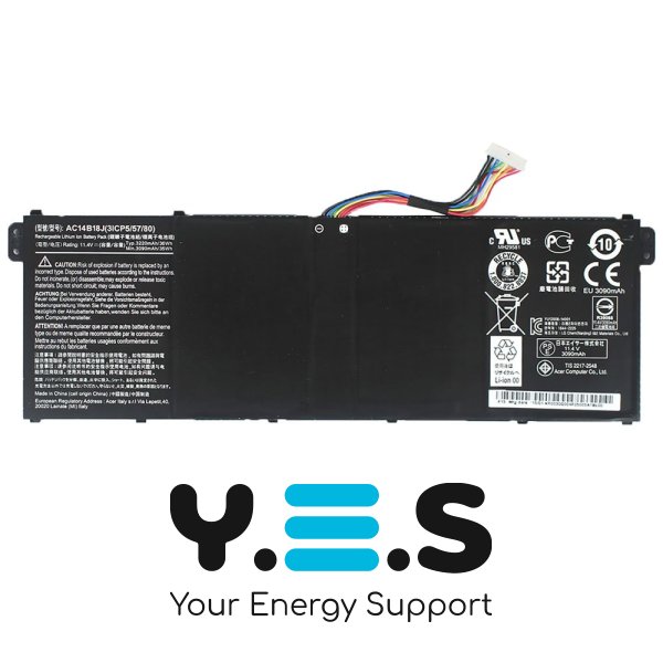 Батарея (оригінал) для ACER Aspire: ES1-511, ES1-512, ES1-523, ES1-524, ES1-533 AC14B18J 11.4V 3220mAh