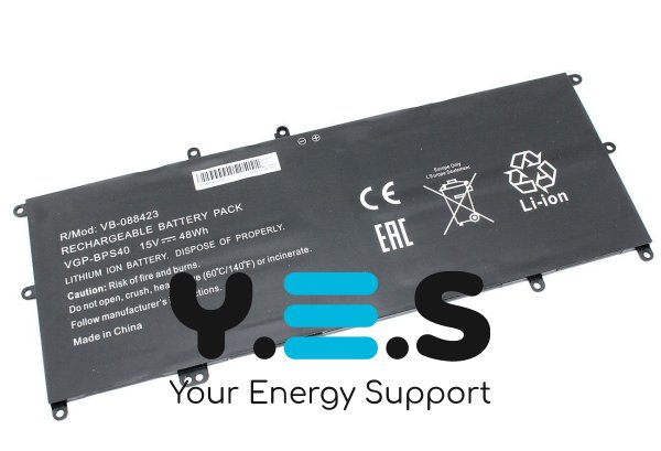 Акумулятор BPS40 (VGP-BPS40) для Sony Vaio Flip 14A/15A SVF14N, SVF15N серій 15.0V 3170mAh
