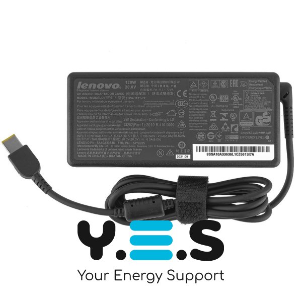Блок живлення для ноутбука Lenovo 120W 20V 6A (USB + Square 5-pin) чорний без кабеля OEM