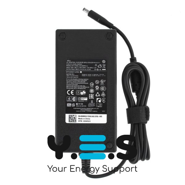Блок живлення для ноутбука Dell 180W 19.5V 9.23A (4.5×3.0мм з піном) чорний RECTANGULAR OEM