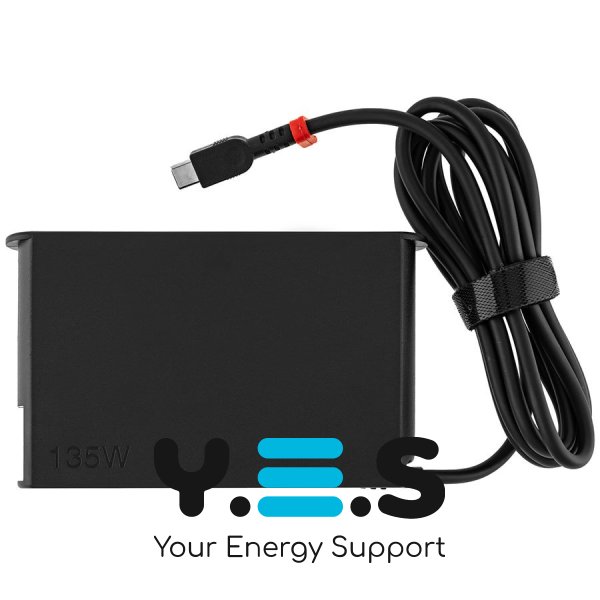 Оригінальний блок живлення для ноутбука Lenovo 135W (USB Type-C) чорний, SLIM OVALE