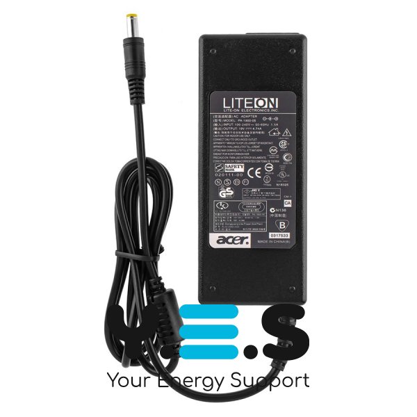 Блок живлення Acer 90W 19V 4.74A 5.5×1.7 мм прямий розʼєм – адаптер для Aspire, TravelMate, Extensa (OEM, без кабелю)