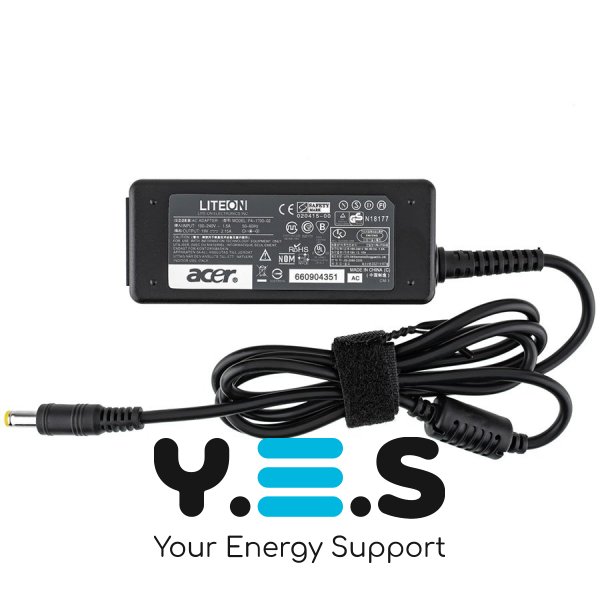 Блок живлення Acer 40W 19V 2.15A 5.5×1.7 мм прямий розʼєм – адаптер для Aspire, TravelMate, Extensa (OEM)