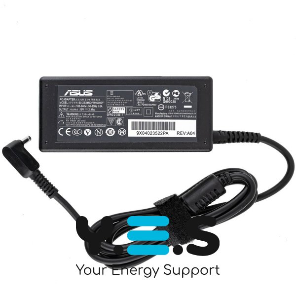 Блок живлення для ноутбуків ASUS Zenbook UX21A / UX31A / UX32A / UX32VD – 45W 19V 2.37A 4.0×1.35мм, чорний, L-образний, без кабелю