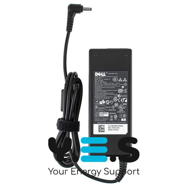 Блок живлення для ноутбуків DELL Latitude / Inspiron – 90W 19.5V 4.62A 4.0×1.7мм, L-образний розʼєм, чорний, без кабелю