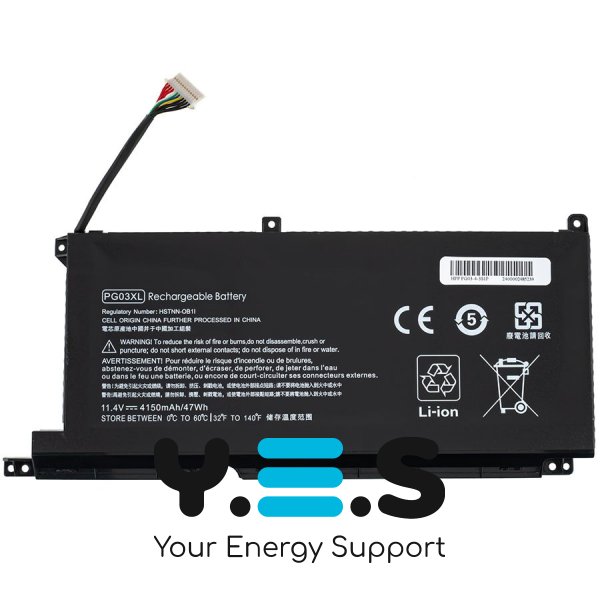 Акумулятор PG03XL (v2) для HP Pavilion Gaming 15-DK / Spectre X360 15-AP / 15T-AP — 11.4V, 4150мАг, Чорний