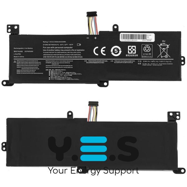 Батарея Lenovo L16L2PB2 для IdeaPad 320-15IAP, 320-15ISK, 320-15IKB — 7.5V, 4500мАг, 33Wh, Чорна