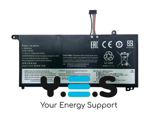 Акумуляторна батарея для ноутбука Lenovo IdeaPad 3 15ADA6, 15ITL6, 15ALC6 (L19C3PDA) 11.52V 3820mAh 43.98Wh Чорна OEM