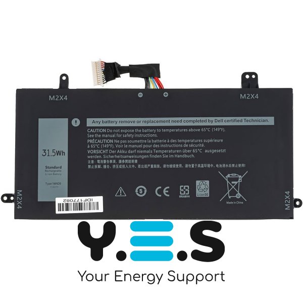 Батарея для ноутбука DELL 1WND8 (Latitude 5285) — 11.4V, 2760mAh, чорна