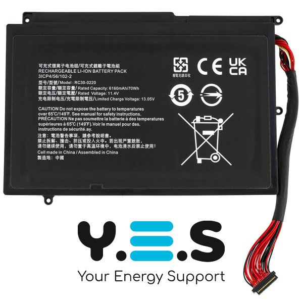 Батарея для ноутбука RAZER Blade Pro 17 2019 — 11.4V, 6160mAh, 70Wh, чорна (RC30-0220)