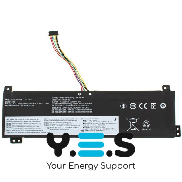 Батарея для ноутбука LENOVO IdeaPad V130-15IKB, V330-14ARR, V530-15IKB — 7.6V, 30Wh, чорна (L17L2PB3)