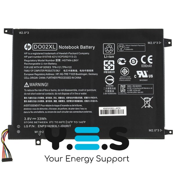 Оригінальна батарея для ноутбука HP Pavilion x2 10-N — 3.8V, 8390mAh, чорна (DO02XL)