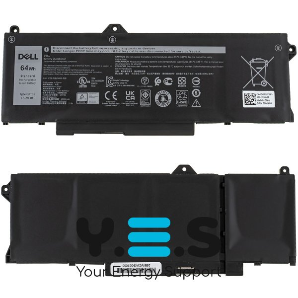 Оригінальна батарея для ноутбука DELL GRT01 (Precision 3571) — 15.2V, 64Wh, чорна