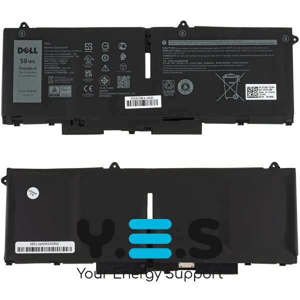 Оригінальна батарея для ноутбука Dell Latitude 5330, 7530 — 15.2V, 58Wh, чорна (8H6WD)