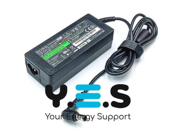 Блок живлення для Sony VAIO VGN‑NW / VGN‑NR / VGN‑CR / VGN‑CS / VGN‑FZ / VGN‑AR / VGN‑AW 19.5V 3.3A 65W (6.5×4.4+Pin)