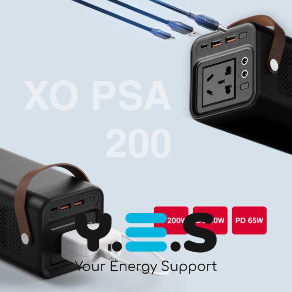 Портативна Power Station XO PSA-200 (65W/190Wh/52800 mAh) чорний