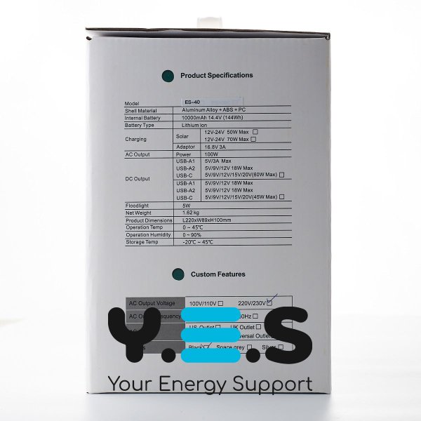 Портативна Power Station DC ES-40 (40000 mAh) чорний