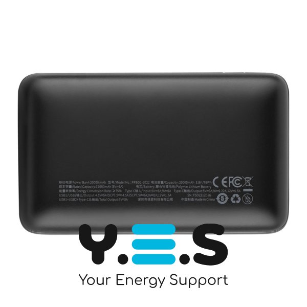 Повербанк Baseus Power Pro Digital Fast Charging Power Bank 20000mAh 22.5W Black (PPBD030001)