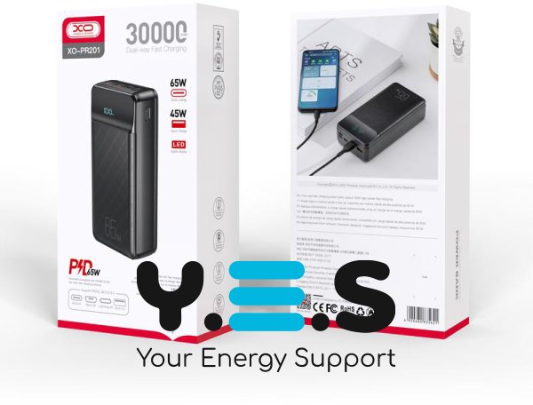 УМБ XO Power Bank 30000mAh PR201 PD&QC3.0 65W Black (102230)