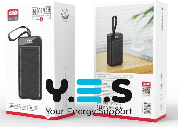 УМБ XO PR158 50000 mAh 20W PD+QC Чорний (1283126558597)