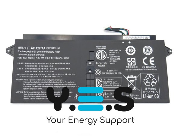 7.6V 5000mAh акумулятор для Aspire 13.3-Inch S7 S7-391 Touchscreen Ultrabook 2ICP3/65/114-2