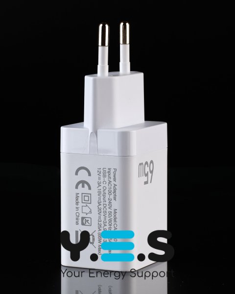 Мережевий зарядний пристрій DC 2в1 Lightning PD/65W (CA-F10) білий