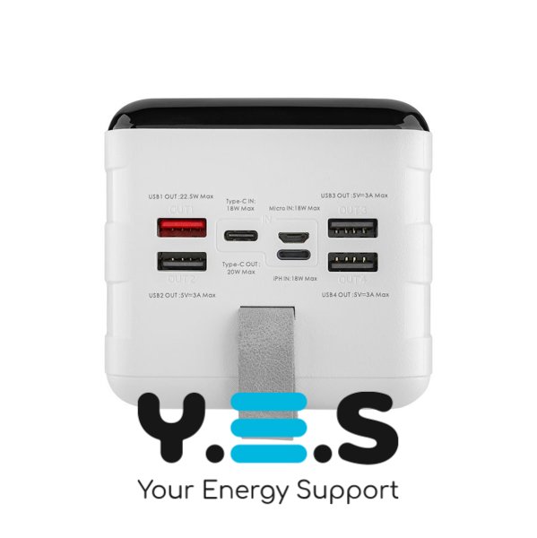 Универсальная мобильная батарея REMAX RPP-291 Chinen Series 22.5W PD+QC, LED Light, 80000mAh, White