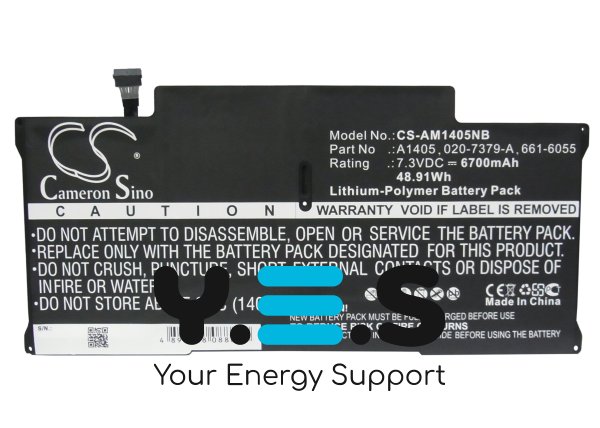6700mAh 7.3V батарея CS-AM1405NB для ноутбука Apple (A1405) MacBook Air (13-inch, 2011) A1466