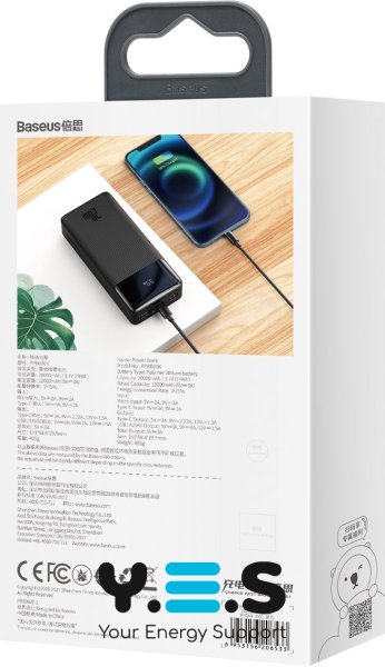 Power bank Baseus Bipow Digital Display , 20000mAh, 20W, Чорний PPBD050501