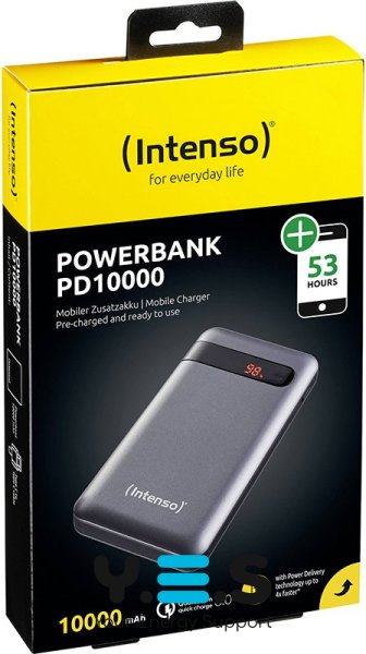 Power bank  Intenso PD10000 10000mAh, PD 18W, USB-C, USB-A QC 3.0 (7332330) Сірий PB930388
