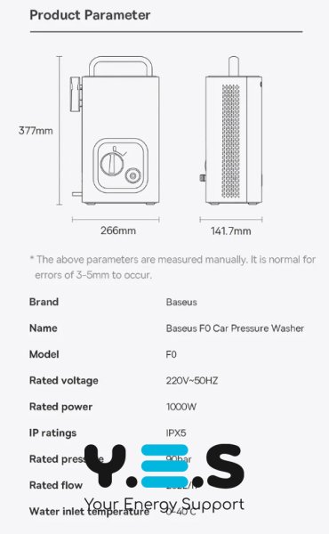 Авто-мийка Baseus F0 Car Pressure Washer Dynamic CN Dark Gray (CPGY000014)