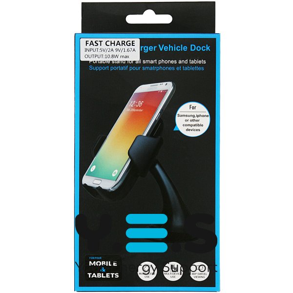 Автотримач QI-8001/JPD-Q68 з бездротовою зарядкою черный