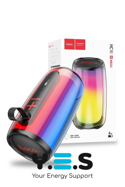 Бездротова колонка Hoco HC18 зі світломузикою чорна