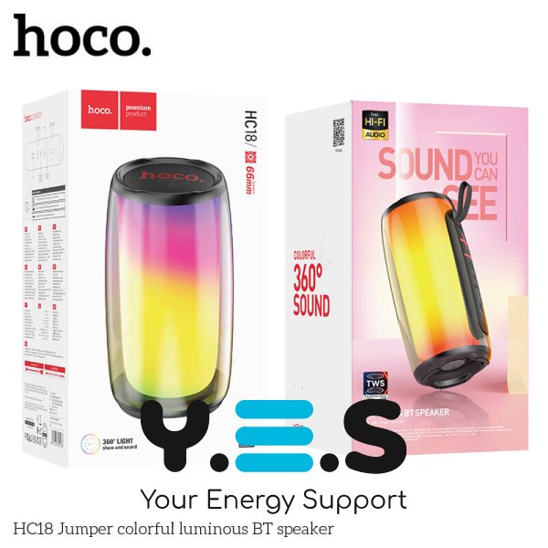 Бездротова колонка Hoco HC18 зі світломузикою чорна
