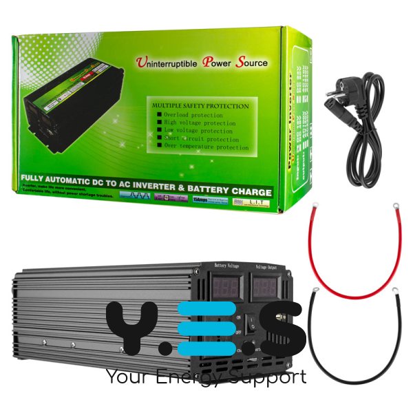 Інвертор Belttt 1500W, 12V, 15A (пікова потужність 3000W) модифікована синусоїда, з функцією зарядки