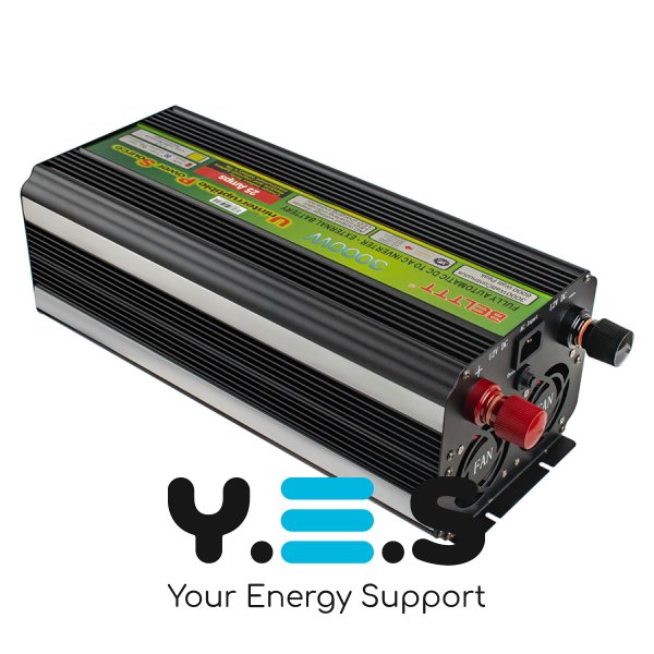Інвертор Belttt 3000W, 12V, 25A (пікова потужність 6000W) модифікована синусоїда, з функцією зарядки