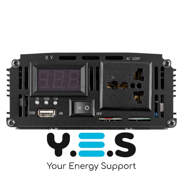 Інвертор Belttt 1000W, 12V, 8A (пікова потужність 2000W) модифікована синусоїда, з функцією зарядки