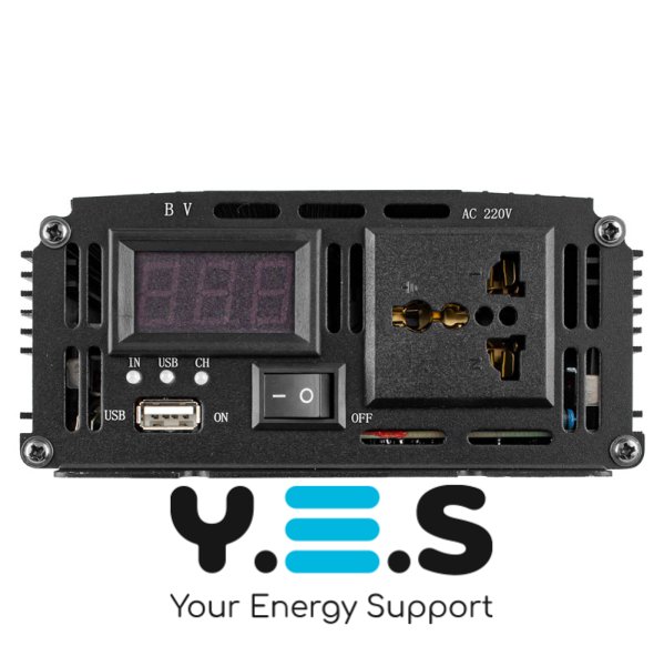 Інвертор Belttt 500W, 12V, 8A (пікова потужність 1000W) модифікована синусоїда, з функцією зарядки