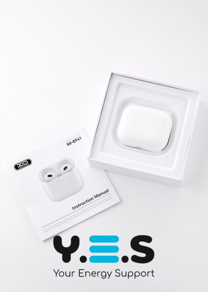 Гарнітура Bluetooth XO (EF41) з сенсором та бездр.зарядкою білий