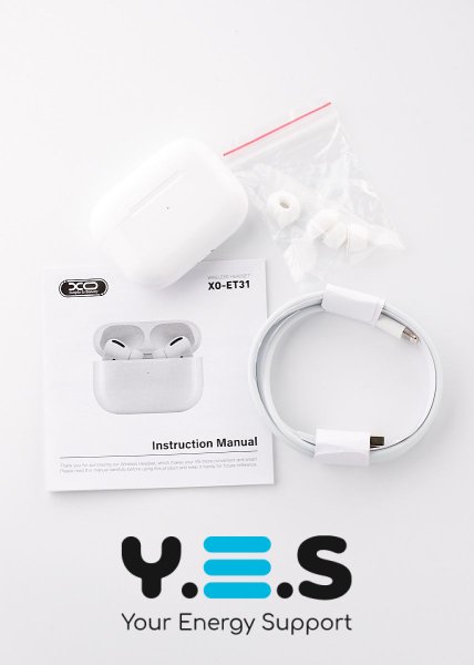 Гарнітура Bluetooth XO (ET31) з сенсором та бездр.зарядкою білий