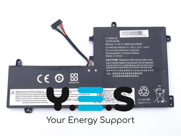 4800mAh 11.4V акумулятор для Lenovo Legion Y530 Y530-15ICH Y7000 Y7000P 2018/2019 L17C3PG2 L17L3PG1 L17M3PG1 L17M3PG3 (Довгий кабельl)